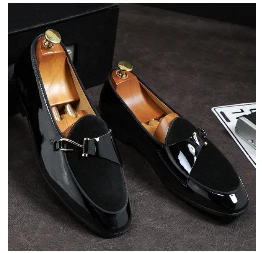 2024 Fashion Pointed Toe Dress Shoes Men Loafers Patent Leather Oxford Shoes for Men Formal Mariage Wedding Shoes Zapatos Hombre