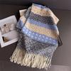 Winter Thickened Scarf For Women Men 53*200Cm Neck Warmer Tassel Pashmina Shawl Faux Cashmere Warp Autumn Elegant Ladies Blanket