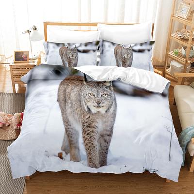 3D Digital Printing Three-Piece Set, Chinese Tiger Pattern Bedding Kit