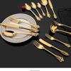 Retro Lyx Guld Silver Servis Vintage Silver 18/10 Rostfritt stål Middagskniv Gaffel Sked Bröllopsbestick Western servisset