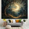 1pc Magic Forest Moonlight Tapestry, Polyester Fabric, Machine Washable, Suitable for Bedroom and Living Room Decoration