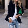 Velvet Blazer for Women Long Sleeve Botton Up Business Office Suit Jacket Casual Lapel Open Front Coat