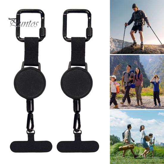 Anti-Theft Phone Tether with Belt Clip Retractable Steel Line Universal Locking Carabiner Prevent Drops Phone Leash for Travel Hiking