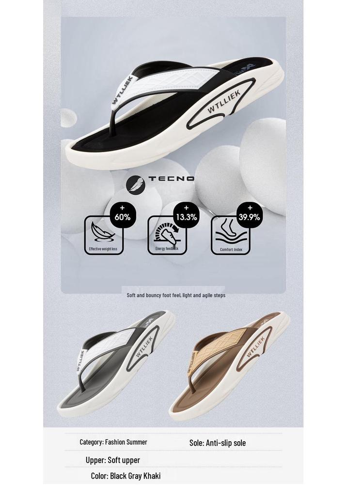 Men's Summer Flip-Flops: Stylish Outdoor Thick-Soled Casual Beach & Home Thong Slippers
