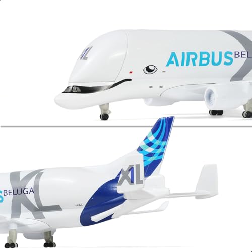 QIYUMOKE 1/300 A330 Beluga XL1 Diecast Metal Airplane Model Kit with Stand (7.7 Inch) Airbus A330-743L Super Transport Beluga Model for Adults, Collec
