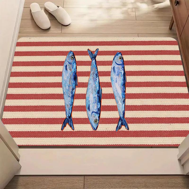 Cute Fish Pattern Area Rug Non-slip Mat Home Decoration Living Room Bedroom Entrance Doormat Carpet Kids Room Decor Floor Mat