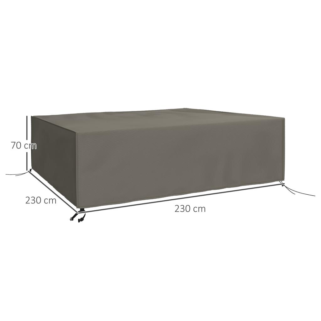 Large Square Patio Garden Furniture Set Cover 600D Oxford Waterproof, 230 X 230 X 70cm, Grey