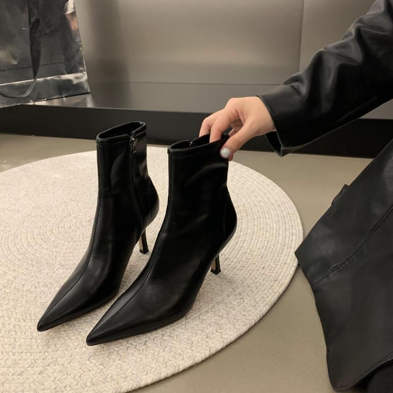 Fashion Autumn Fashion Thin Heel Slim Ankle Boot Women Pointed Toe Zipper Shoes Mordern Short Booties Zapatos De Mujer