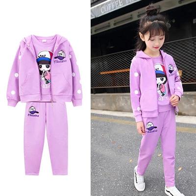 Mädchen Anzug Kinderpullover Kinder Sport dreiteiliger Anzug