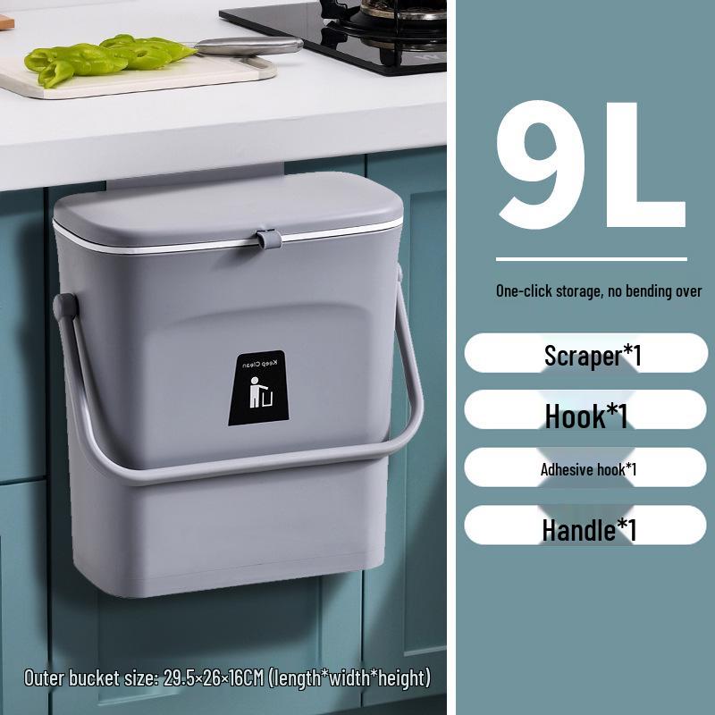 Wall-Mounted Trash Can with Lid for Kitchen, Bathroom, and Living Room - Creative Hanging Storage Wastebasket