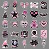 50 Black Pink Gothic Stickers Creative Cool Trend Diablo Skull Decoration Computer Skateboard Guitar Stickers