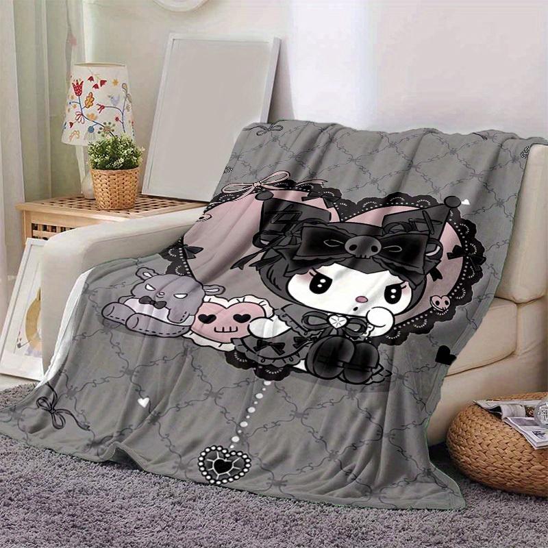 1pc, Sanrio Cute Gothic Character Home Decor Blanket: Perfect Gift for Bedroom, Living Room, Travel, Camping, Car, Beach, Office Naps. Soft Flannel Th