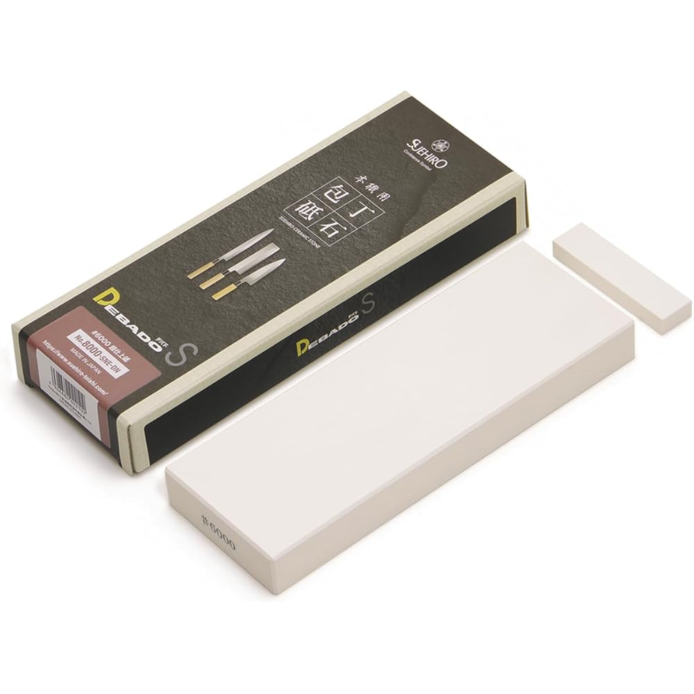Suehiro DEBADO S Professional Knife Whetstone (No. 8000-SNE-DN) - Zero-Wait, Non-Absorbent, Super Finishing Whetstone #6000 (Baseless Version)