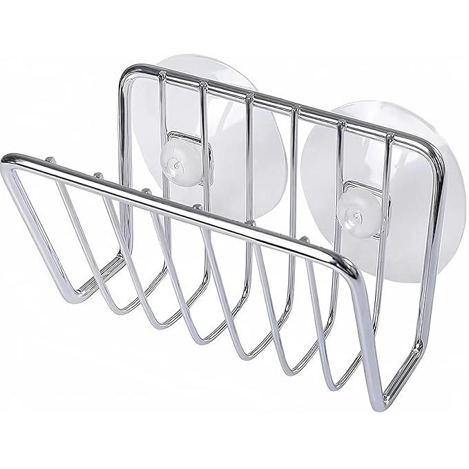 Держатель для губки для кухонной раковины, Серебристый держатель для губки из нержавеющей стали на присоске