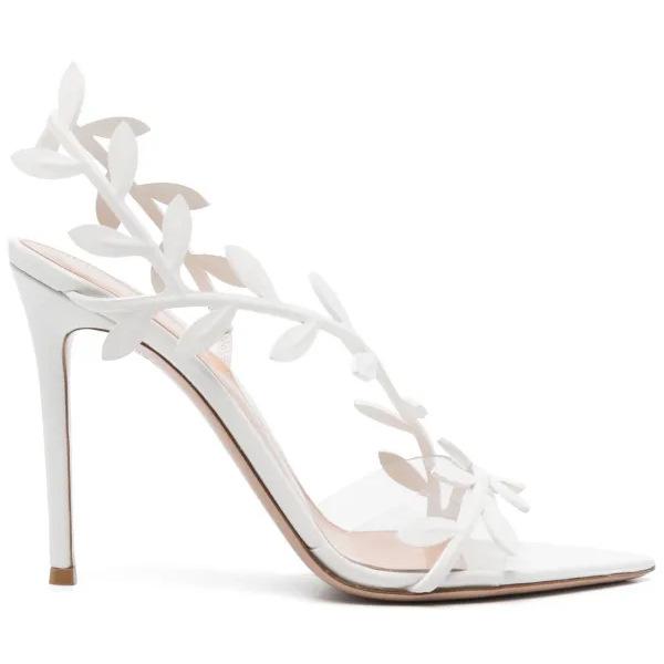 

2025 Women s Summer New Style Lacquer Leather Leaf Fairy Style Strap Stiletto High Heels Pointed Open Toe Fashion Sandals 34