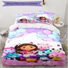 3pcs Duvet Cover Set (1*Duvet Cover + 2*Pillowcase, Without Core), Gabby's Dollhouse Print Soft All‑Season Bedding Set, Home Bedroom Decor Gift