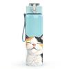 1PC Raising Paws Kitten Cat Pattern 750ml Color Plastic Sports Water Bottle Leakproof Flip Straw Lid Suitable for Sports Office Home Use