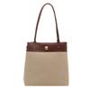Large-capacity Canvas Contrasting Color Tote Bag, New Fashionable and Simple Portable Shoulder Bag, Commuter Bag, Women's Bag