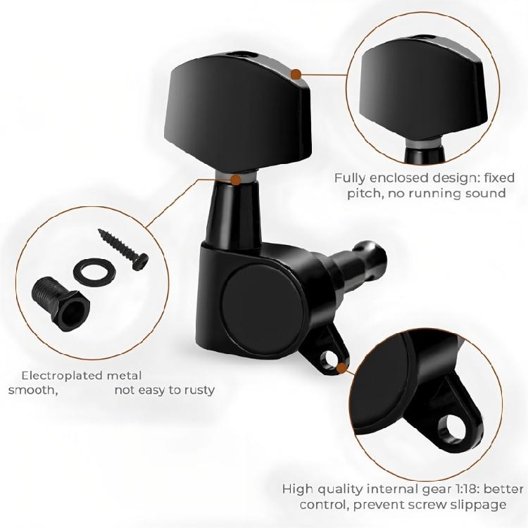 6Pcs Metal Guitar Tunings Pegs Machine Head String Tuners Tunings Key Replacement Acoustics Guitar Tuner Enduring