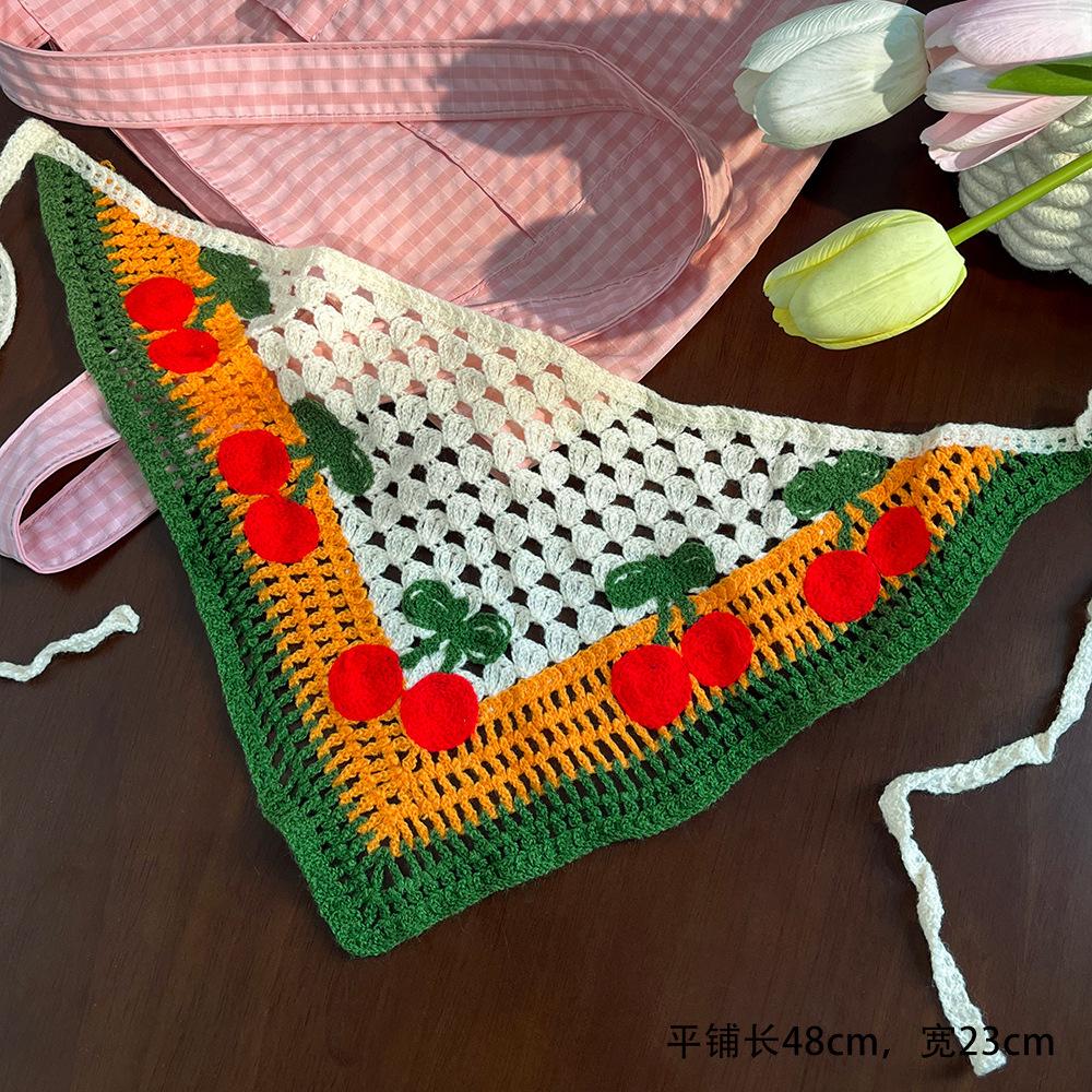 

Пасторальный Милый Вязаный Треугольный Шарф Косынка Женские Аксессуары для Волос Пляжная Дорожная Сумка Повязка на Голову