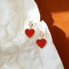 Red Festive Heart Earrings - Fashion Jewelry for Women