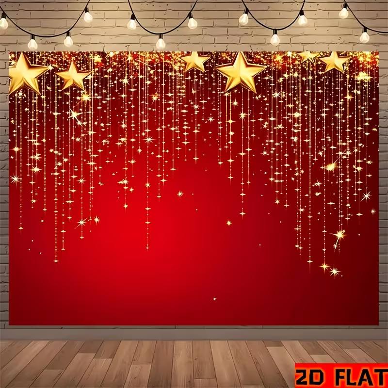 

2D Golden Star Glitter Background for Birthday & Wedding Photoshoot 47.2x31.5inch/120*80cm