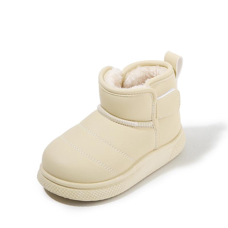 Children's snow boots 2025 winter new boys' short boots piled and thickened girls' cotton boots warm baby cotton shoes