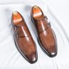 Herren Große Größe Lässige Leder Loafer mit Schnallenriemen Spitz zulaufende Elegante Schuhe Business Hochzeit