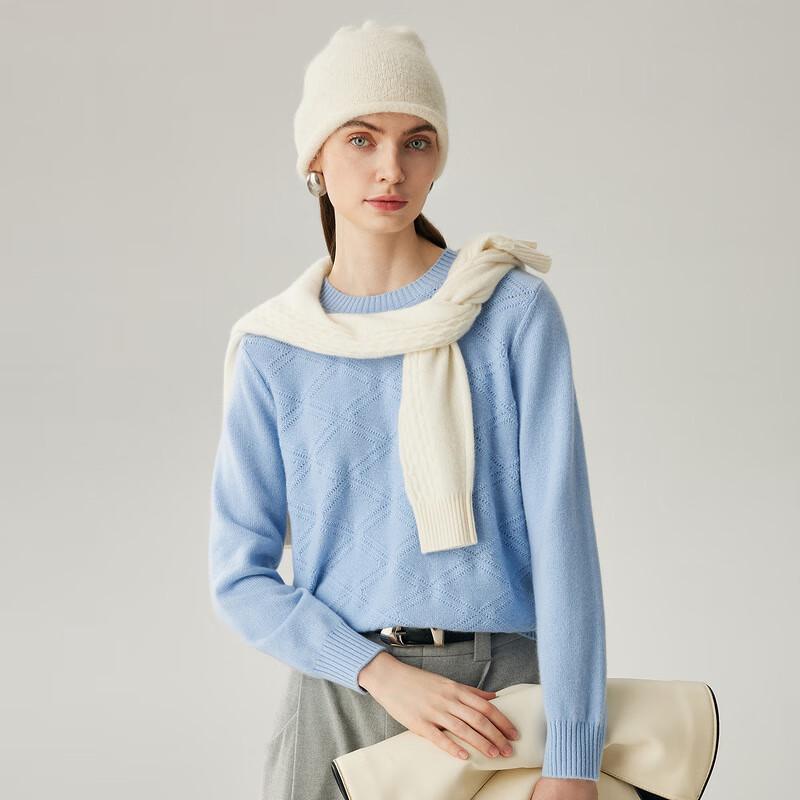 Zhaojun Women's 2025 A/W Thick 100% Cashmere Round Neck Knit Sweater