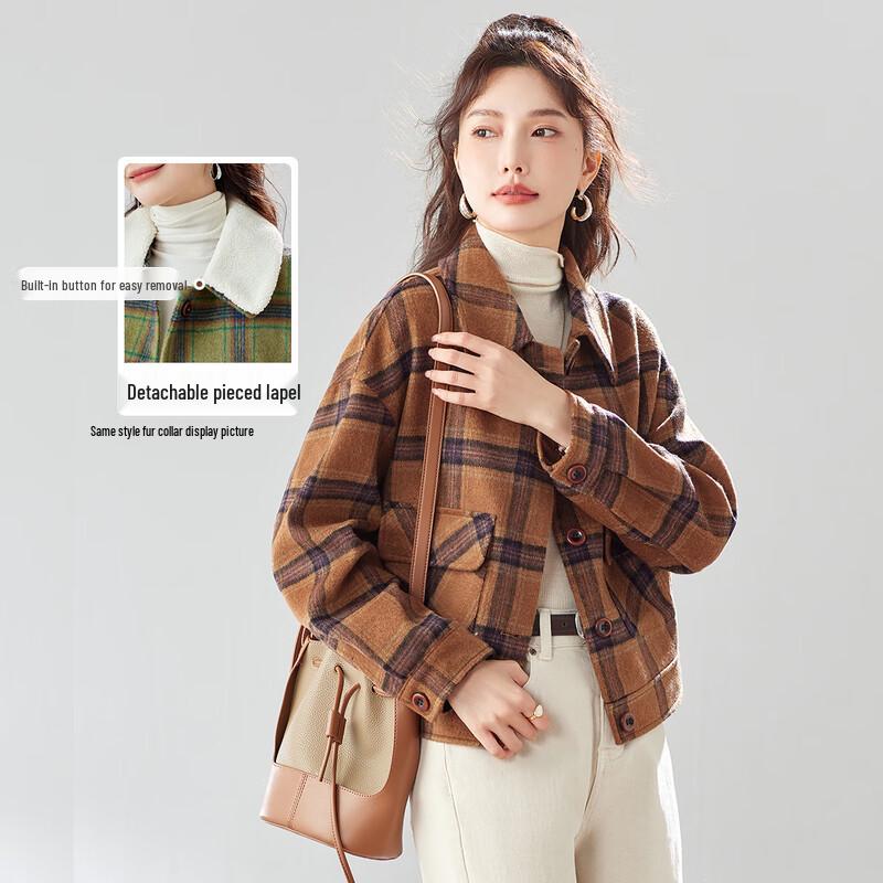 

TERRE BLEUE Women s Plaid Padded Winter Jacket M