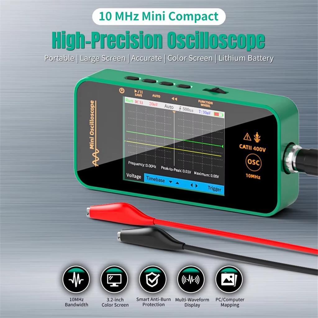 Multifunction Digital Oscilloscope 10MHz 48MSa/S Signal Generator Sampling Rate Electronics Repair Tool Graphic Tester