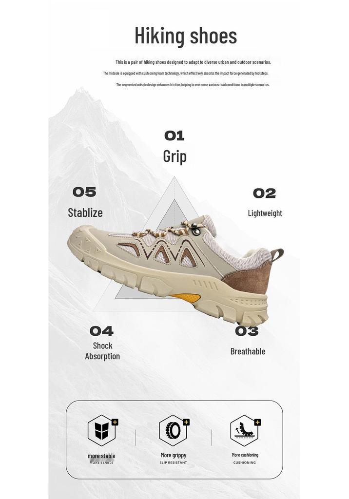 Men's Outdoor Hiking Shoes - Breathable, Wear-Resistant, Non-Slip, Lightweight for Autumn and Winter.