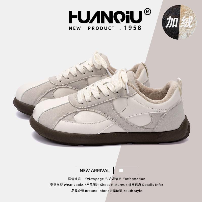 Global Campus Wind and Moral Training Shoes for Women ZHQ68178M Winter New Popular Fleece Warm Two Cotton Little White Shoes for Women