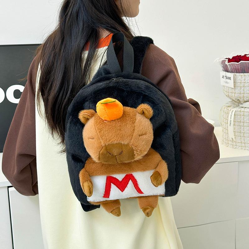 Kawaii Pluszowy Plecak Kapibara dla Kobiet Wszechstronna Kreskówkowa Zabawna Torba Crossbody Kapibala Duża Pojemność Torba Tote