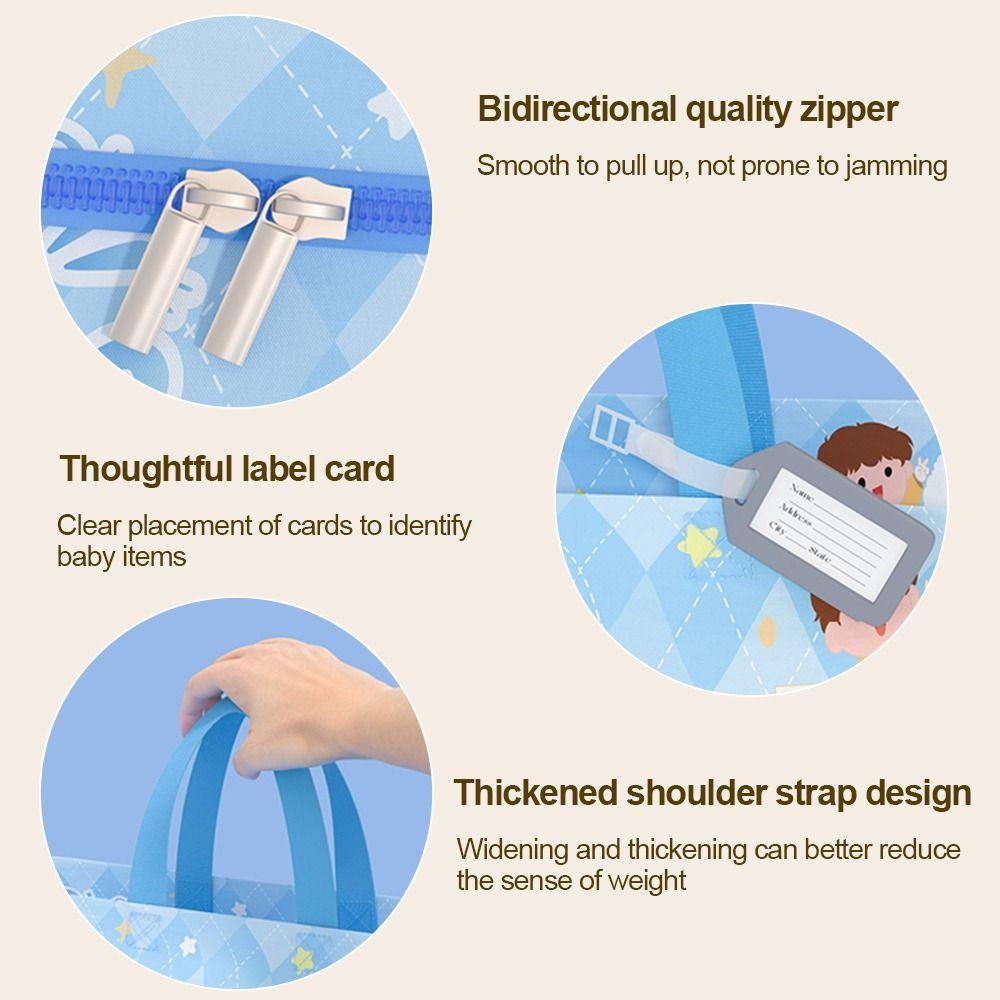 Cartoon Print Kindergarten Quilt Storage Bag Large Capacity Travel Luggage Handbag Moving Storage