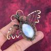 Rainbow Moonstone Pendant Butterfly Gemstone Pendant Copper Wire Wrapped Jewelry