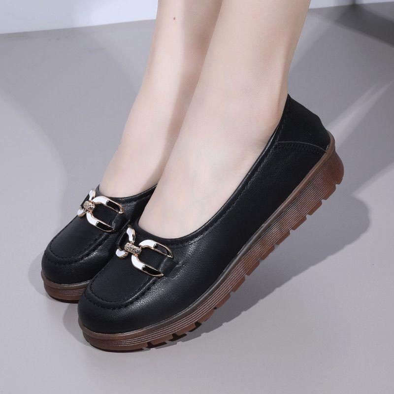 

2025 new women moccasins with metal slip on loafers for ballet flats women s casual sneakers casual shoes zapatos mujer 35 чёрный