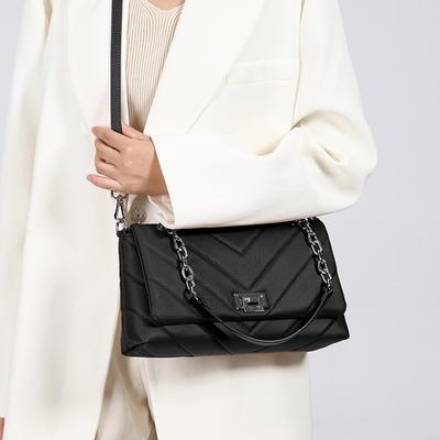 Leather Women's Bag Messenger Bag Women's Versatile Commuter New Chain Bag Casual Fashion Shoulder Bag