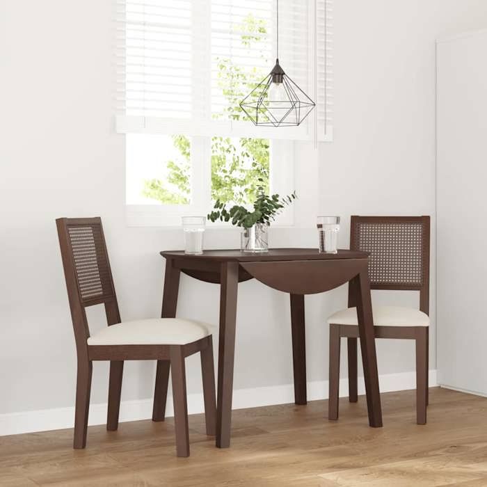 VidaXL Dining Chairs Cushions 2 Pcs Brown Solid Rubberwood, Dining Chair, Chair, Living Room Chair, Chairs At 4102476