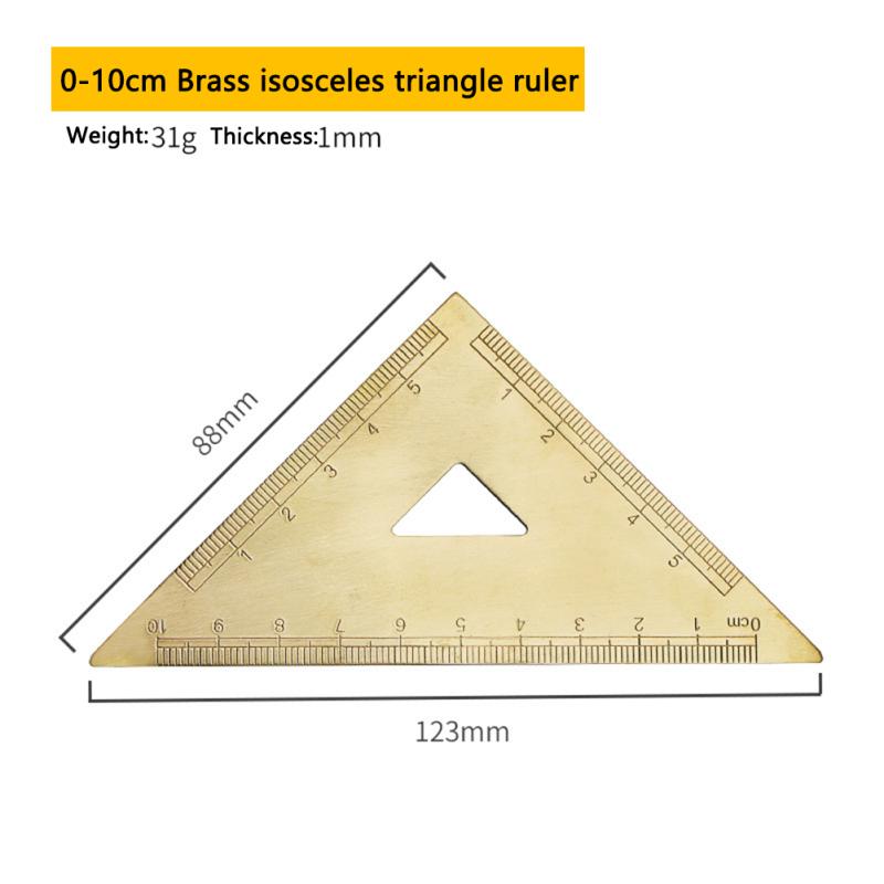 Retro Brass Ruler Triangle Ruler Protractor Caliper Wave Ruler Stationery Accessories For School