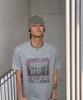 AMOU Marking Box Half T-Shirts Gray
