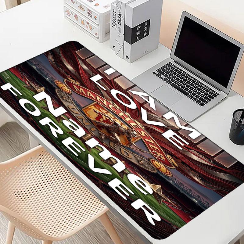 Custom Name Personalized Manchester United Pattern Mousepad, Laptop PC Desk Mat, Decorative Desk Mat for Home Keyboard Pad Gift