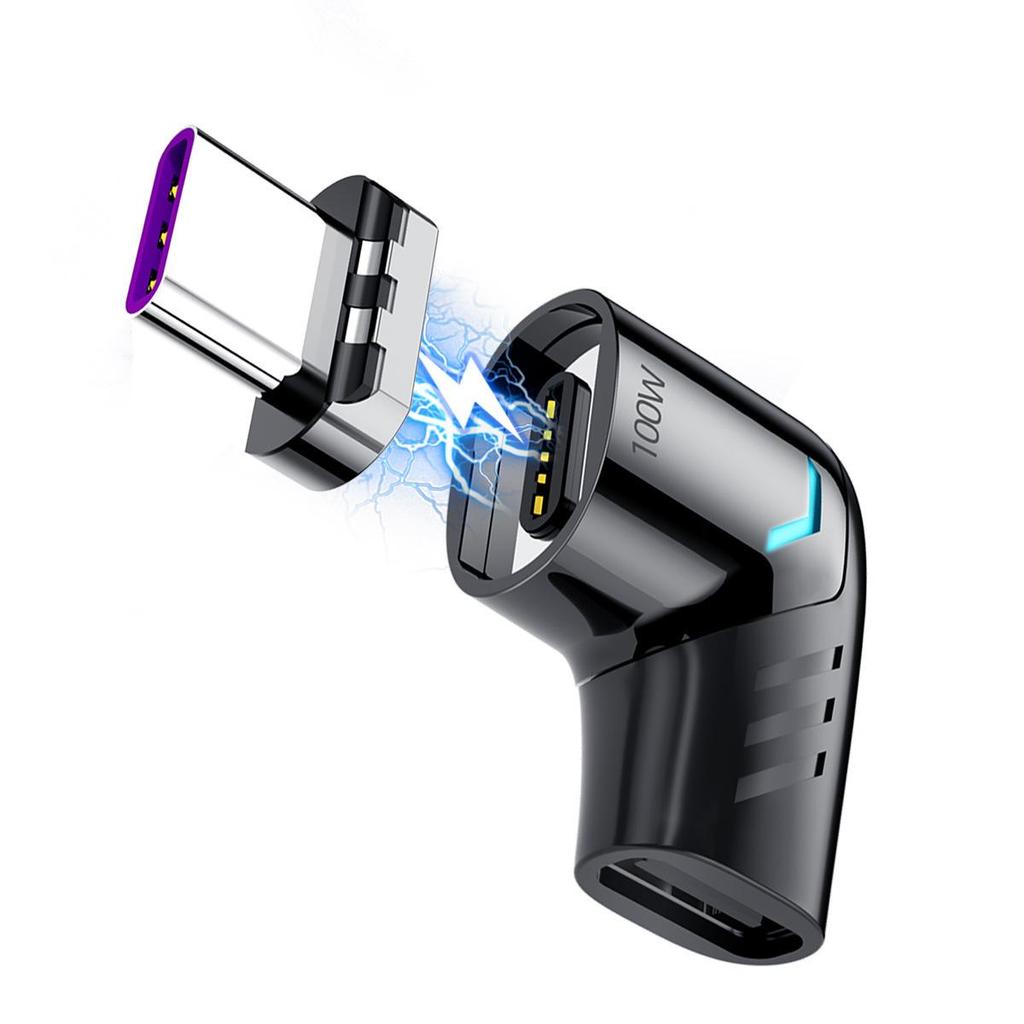 PD100W Magnetic Elbow Adapter: Multifunctional USB-C Converter for MacBook and Laptops