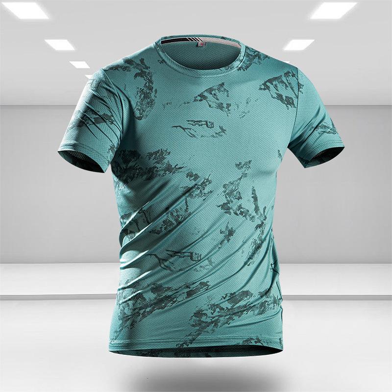 Large Size Short Sleeved T-shirt Men's Sports Ice Silk Quick Drying Half Sleeved Men's Ice Sensation Top