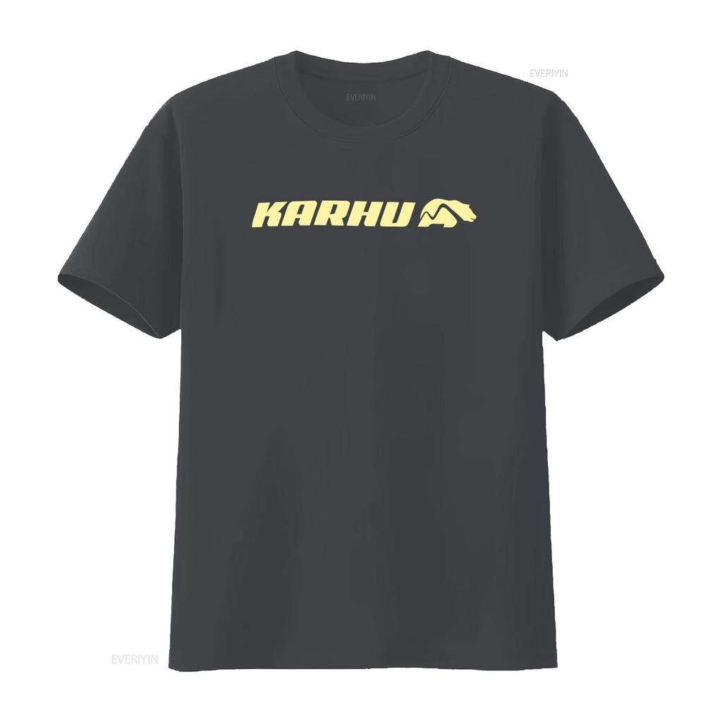 Karhu Mens T Shirt Grey Yellow Small Pack of 1 S Vintage Washed Breathable Homme Stylish Versatile Unisex Slightly Soft