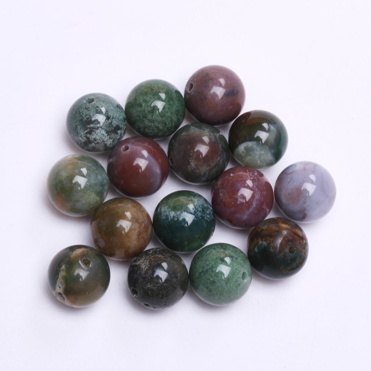 

4/6/8/10/12 мм для изготовления ювелирных изделий DIY Браслеты Подвески Ожерелье Круглые свободные бусины-разделители Индийский агат Ручные работы Нежный материал для бисероплетения 12mm about 15Pcs