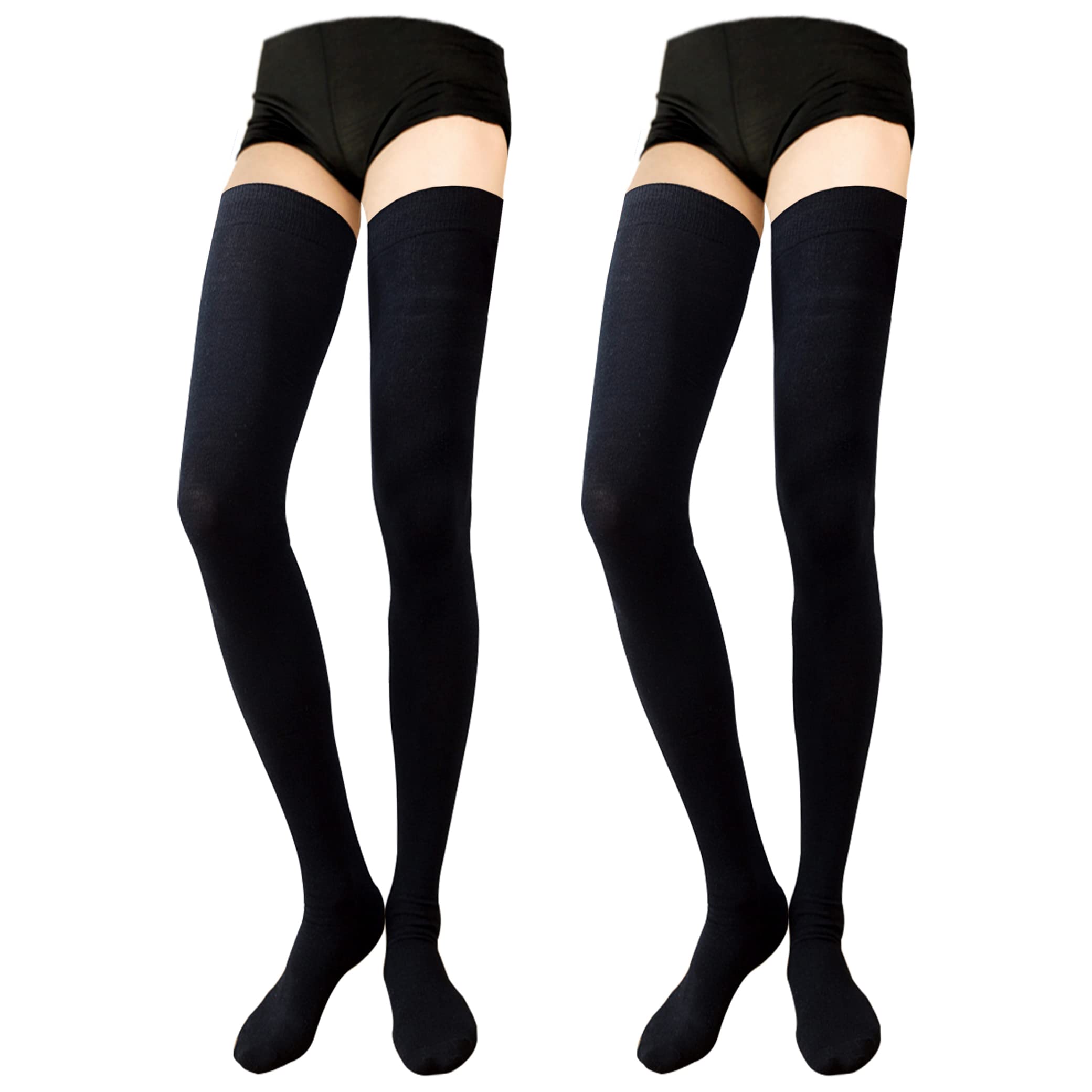 

MOOKISOO Набор очень длинных 90 см общей длины мягких холодных и для мужчин и женщин 2 пары чулок до бедра, Длина, Хлопок, Выше колена, Носки, Гольфы