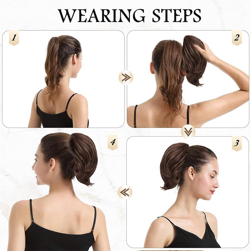 Synthetic Clip Straight Hair Circle Ponytail Wig For Women Ponytail Hair Short Curly Ponytail Extension A Variety of Colors Are Available