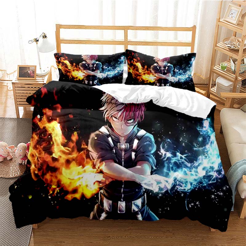 New Anime My Hero Academia Printed Bedding Set Duvet Covers Pillowcases Comforter Bedding Sets Bedclothes Bed Linen Home Textile