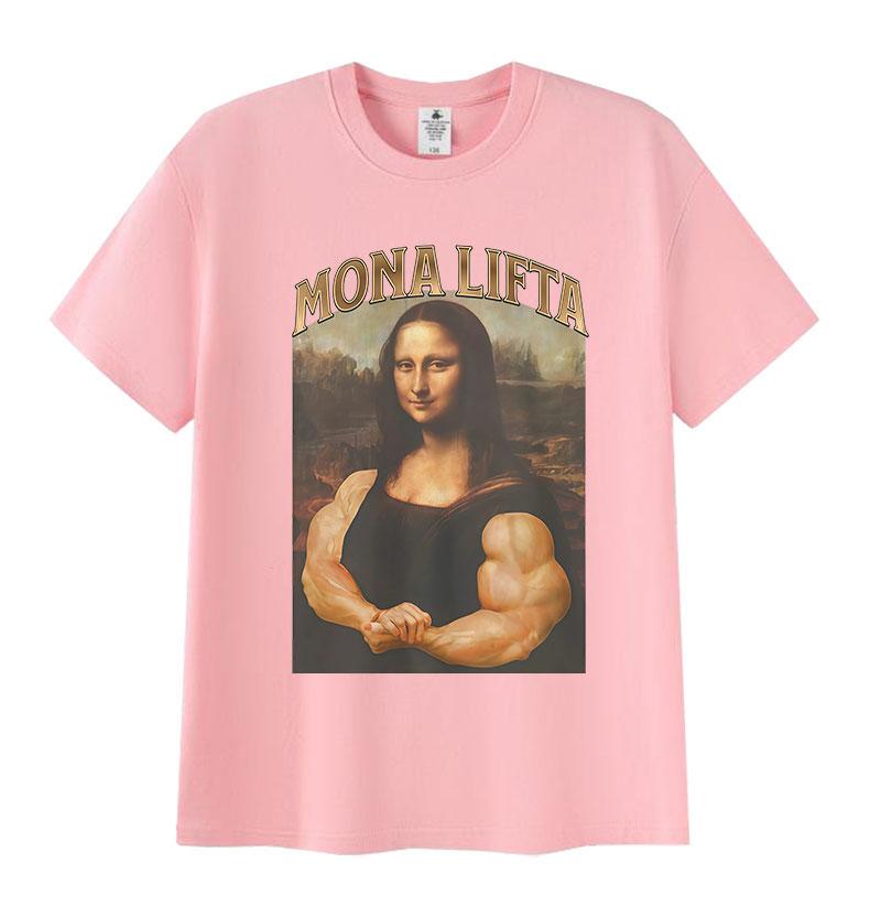 Mona Lifta Funny Gym Graphic T Shirt Unisex Women Vintage High Quality Fashion Tshirt Casual 100 Cotton Short Sleeve Tshirts Tops